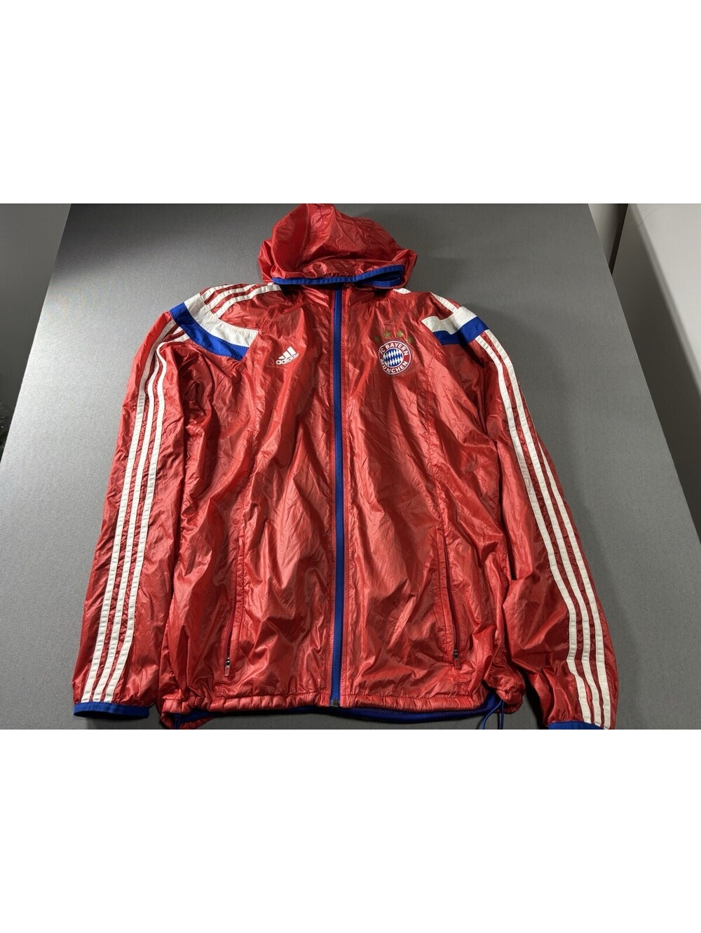 Adidas Vintage Rare Germany Bayern Munchen Woven Nylon Glanz Anthem Jacket Red M